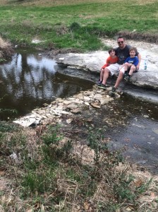 Boys built a bridge to the rock out back. Good for the soul.